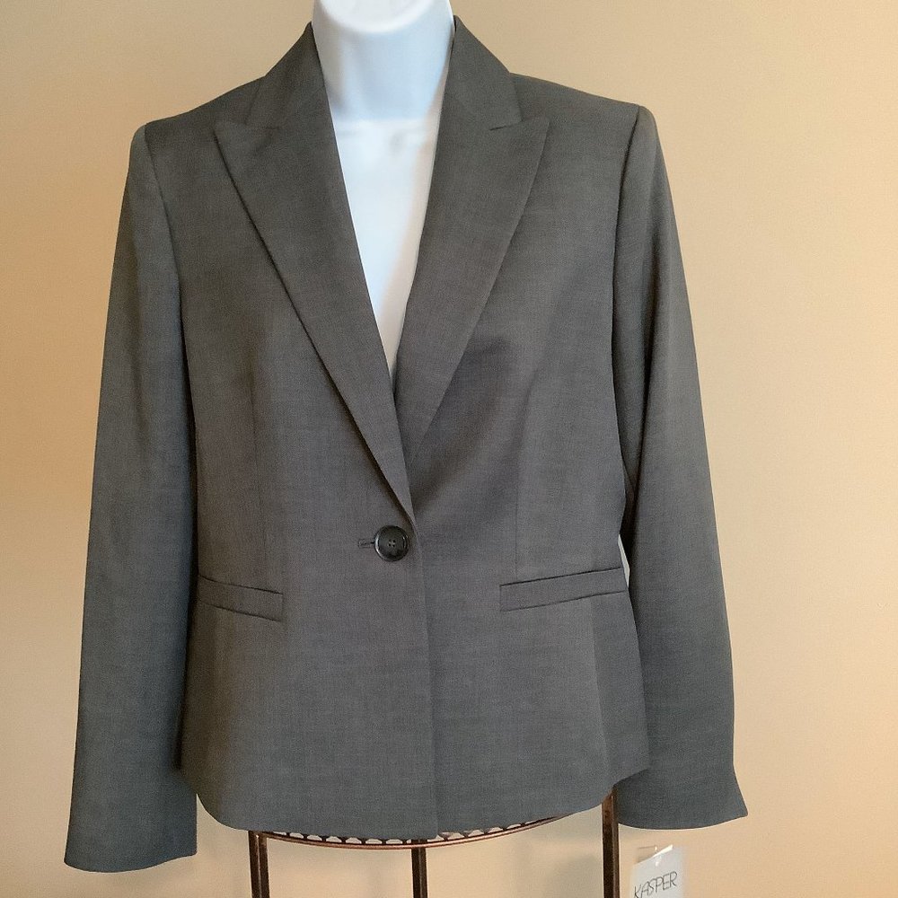 Kasper NWT Ladies Charcoal 4P Lined Suit Jacket/Blazer